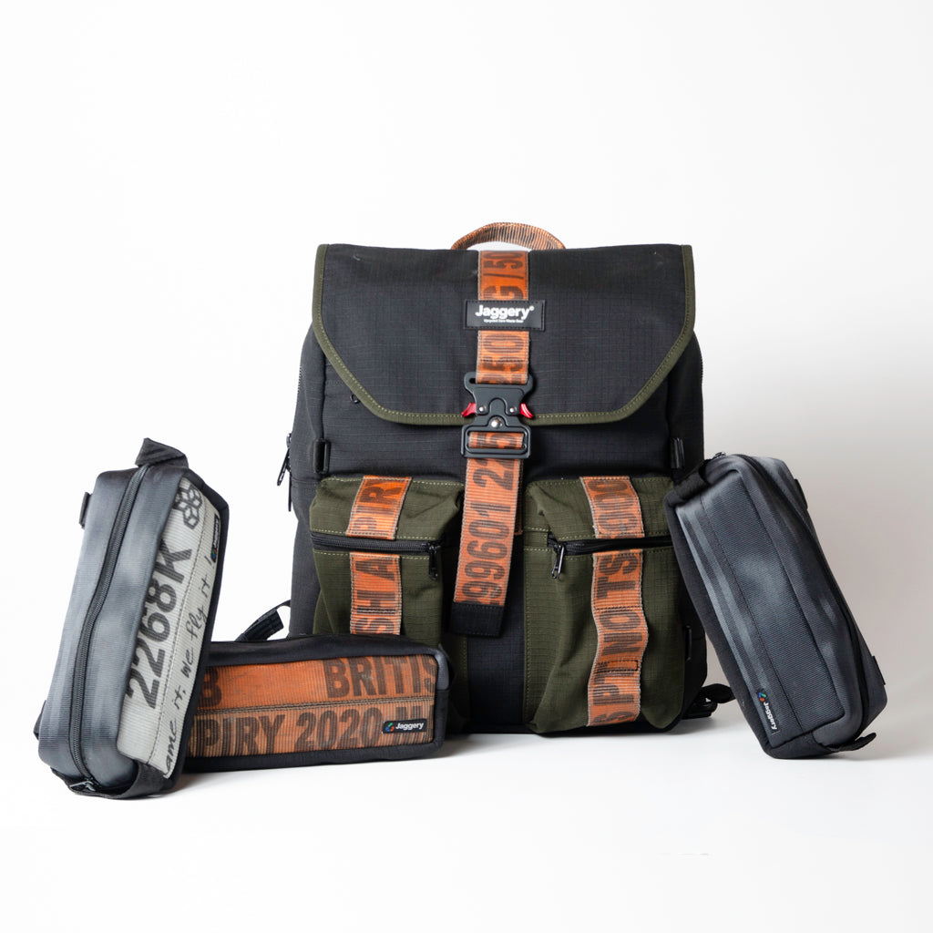 Back To School Backpack In Army Canvas & Cargo Belts With Cobra Buckle