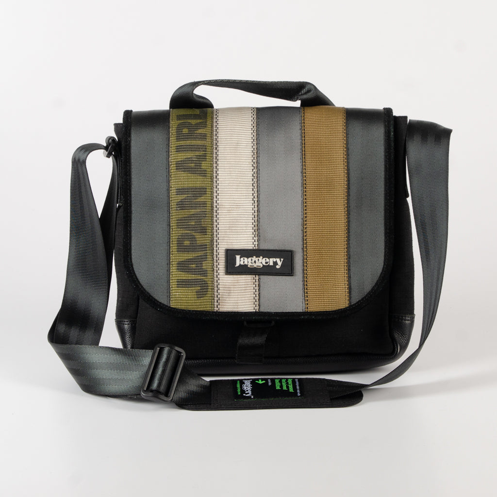 Cafe Sacthel In Olive Green Cargo & Others With Black Canvas And Leather