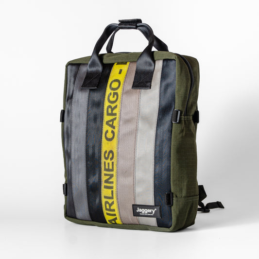 Arrive Backpack In Yellow/Black Cargo & Other Belts With Green Canvas