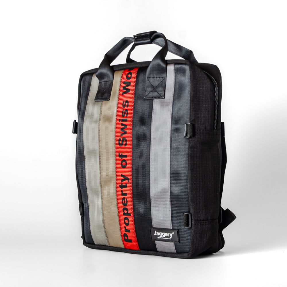 Arrive Backpack In Red/Black Cargo & Other Belts With Black Canvas