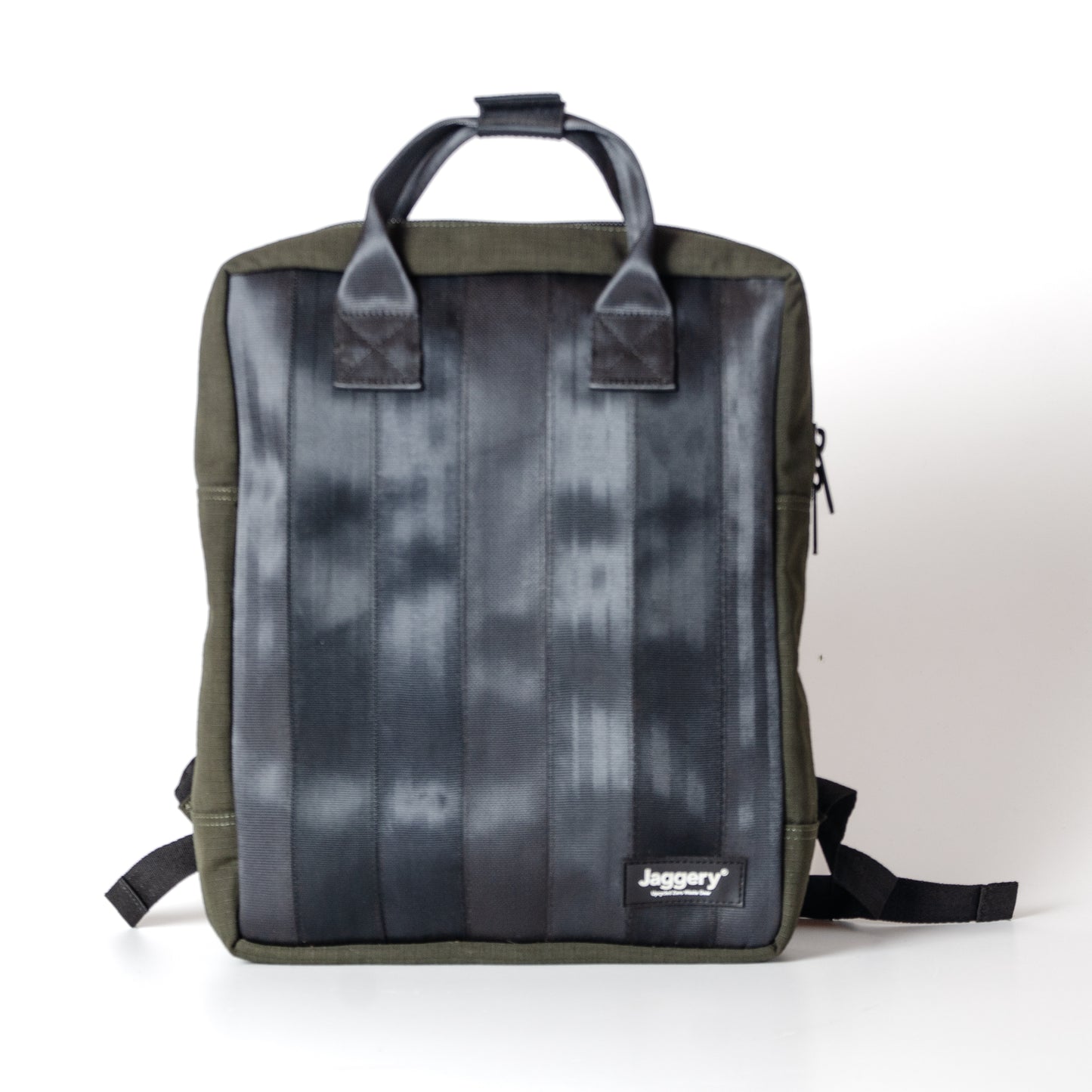 Arrive Backpack In Seat Belts & Green Canvas