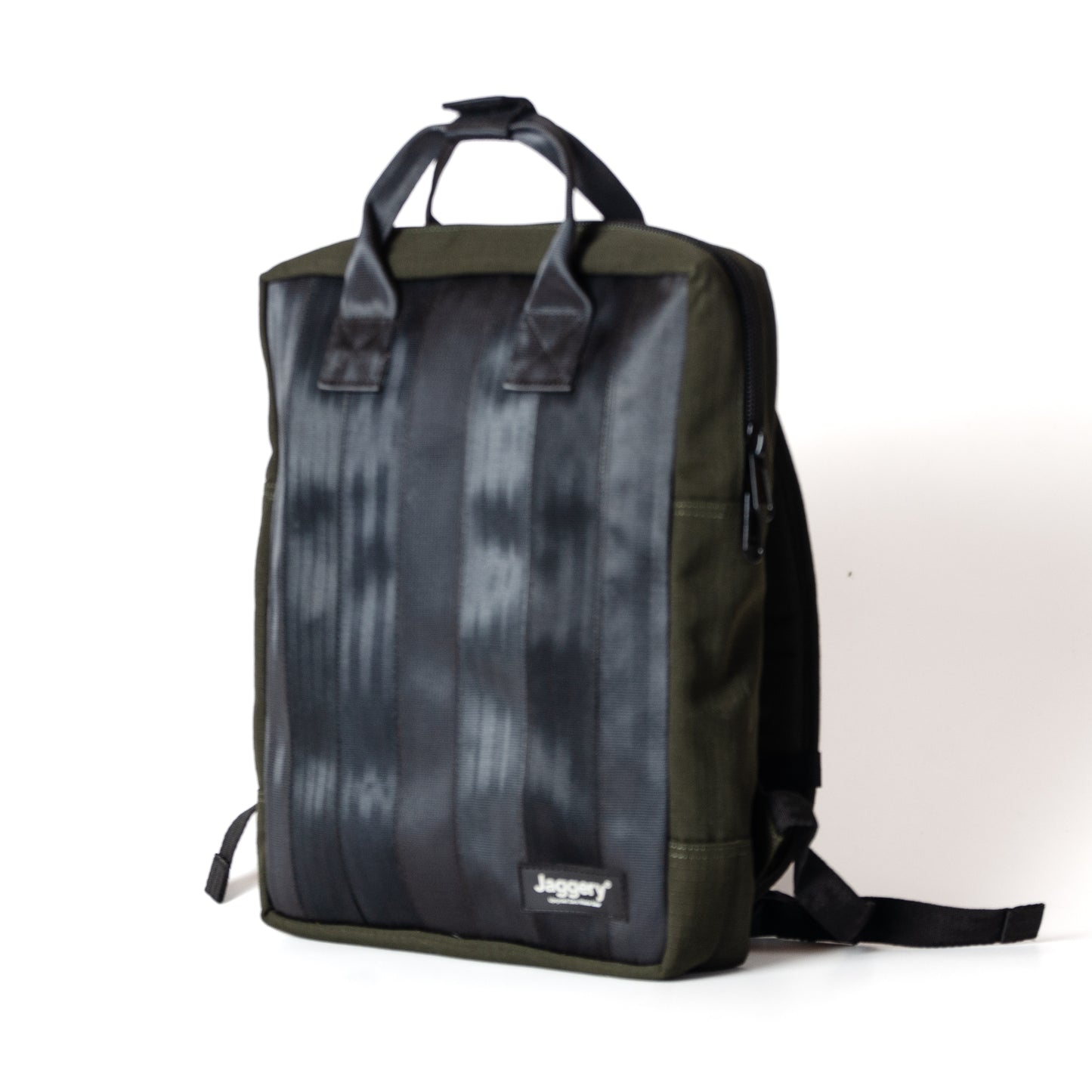 Arrive Backpack In Seat Belts & Green Canvas