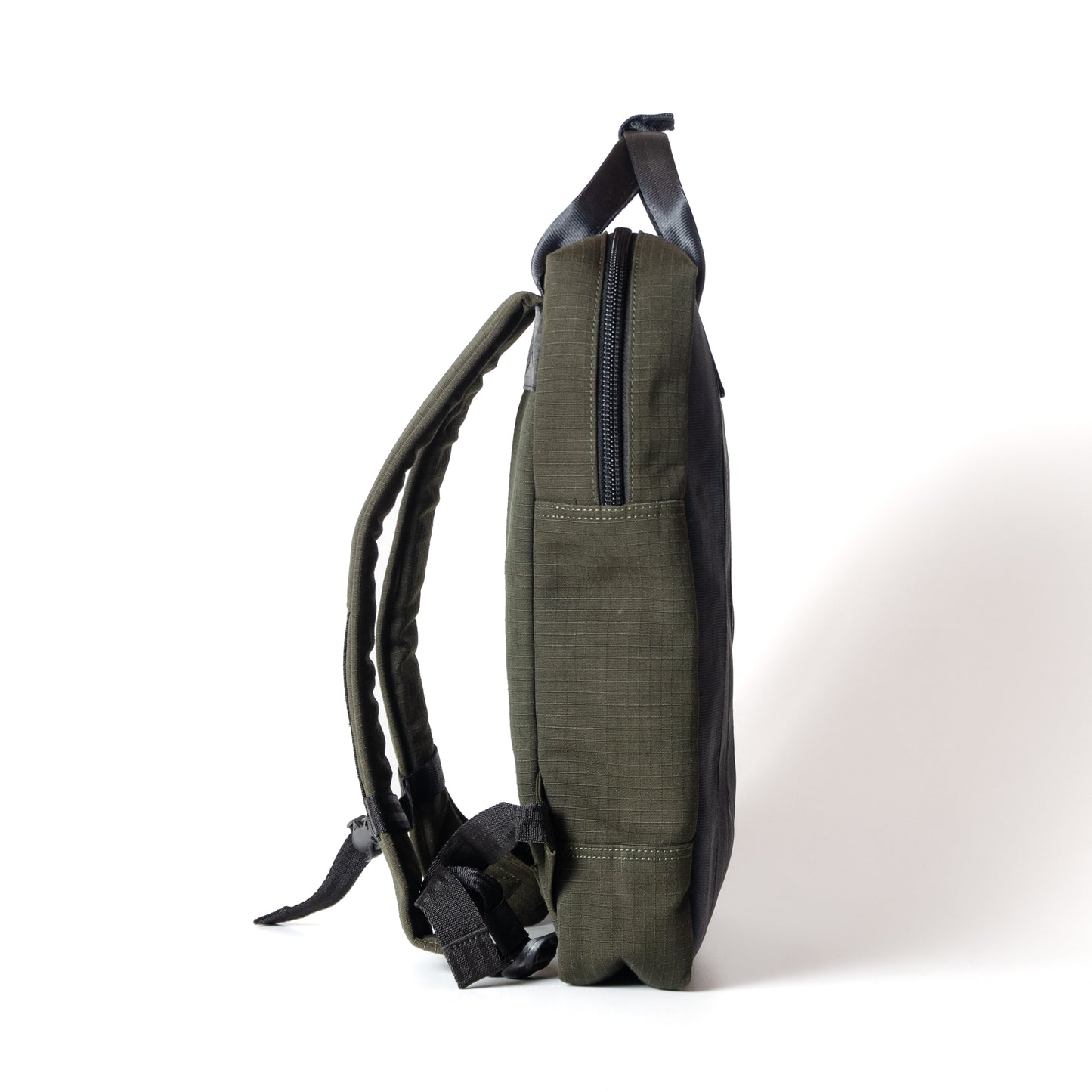 Arrive Backpack In Seat Belts & Green Canvas
