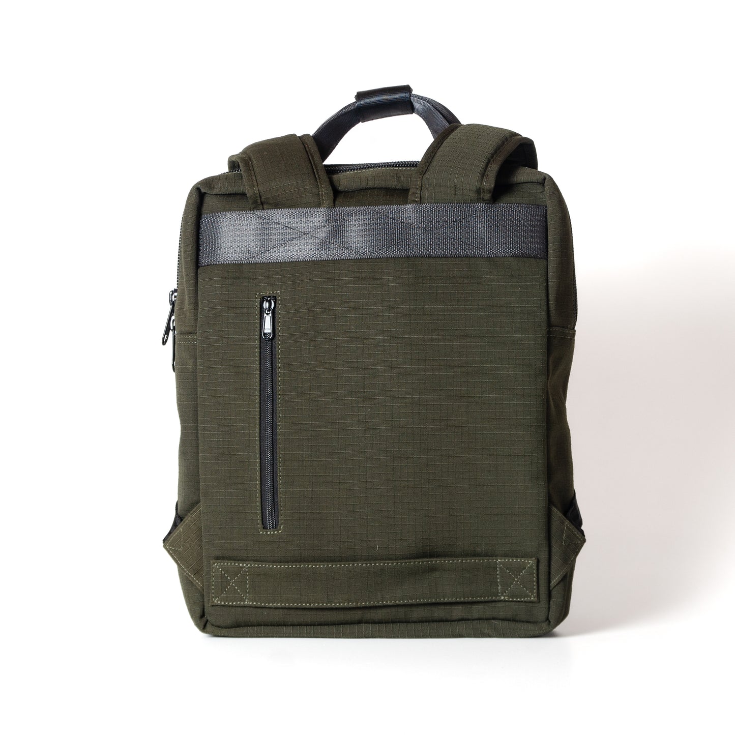 Arrive Backpack In Seat Belts & Green Canvas