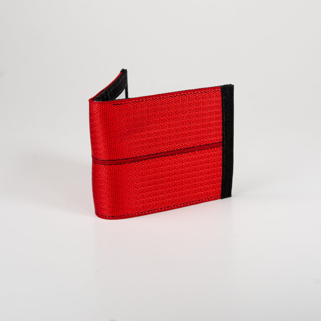 Card Wallet In All Red Seat Belts