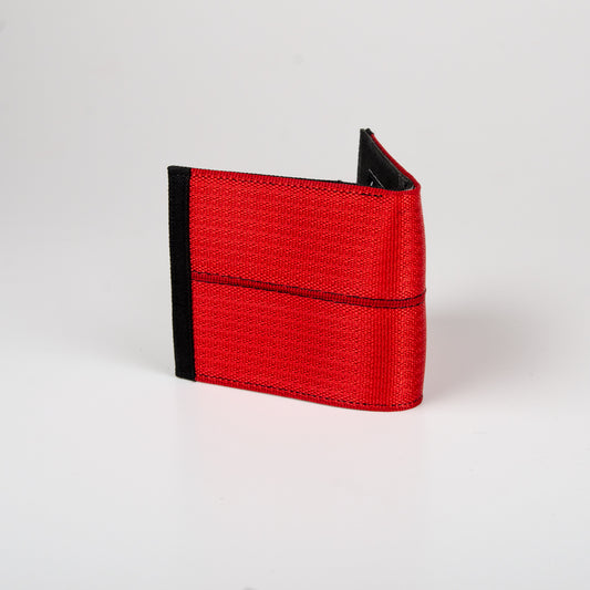 Card Wallet In All Red Seat Belts