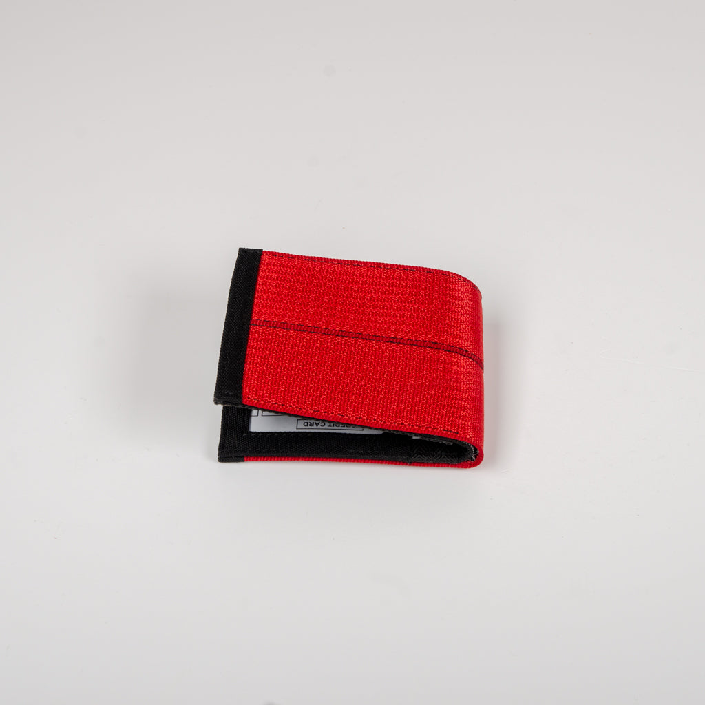 Card Wallet In All Red Seat Belts