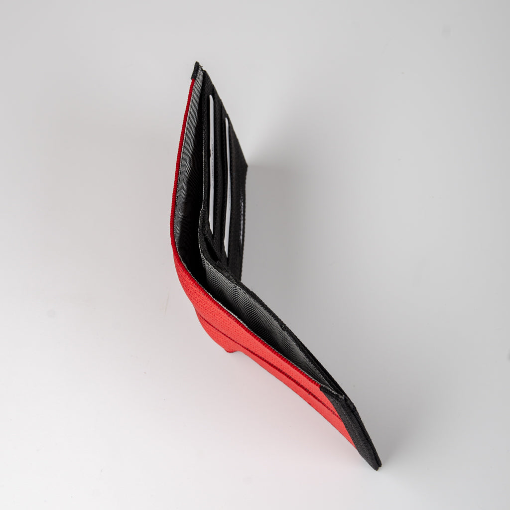 Card Wallet In All Red Seat Belts