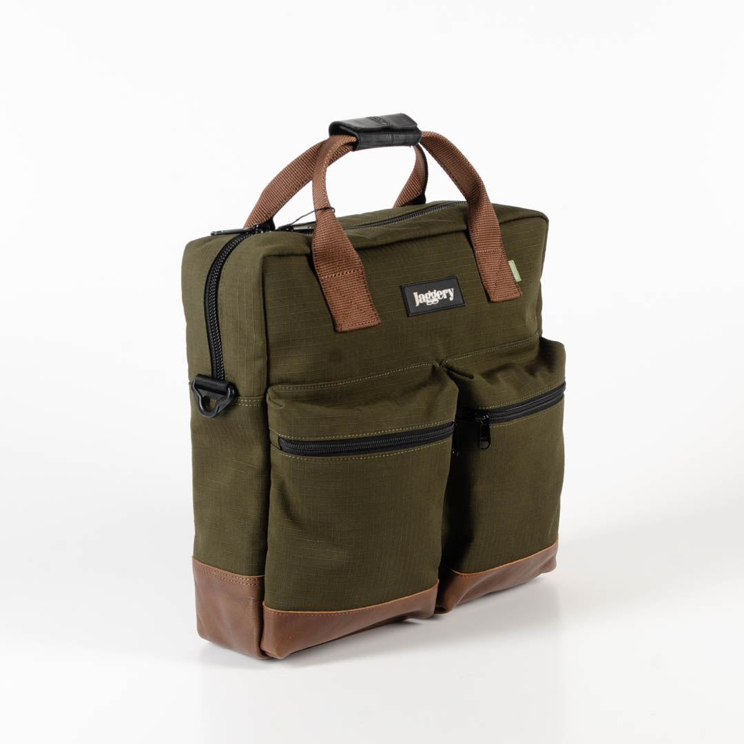 Pilot’S Everyday In Olive Og Canvas & Salvaged Leather