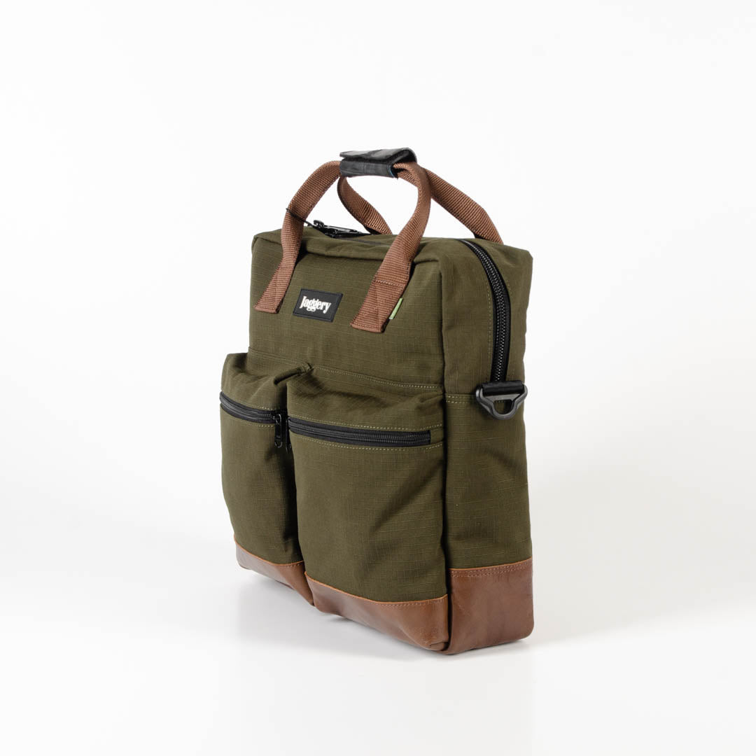 Pilot’S Everyday In Olive Og Canvas & Salvaged Leather