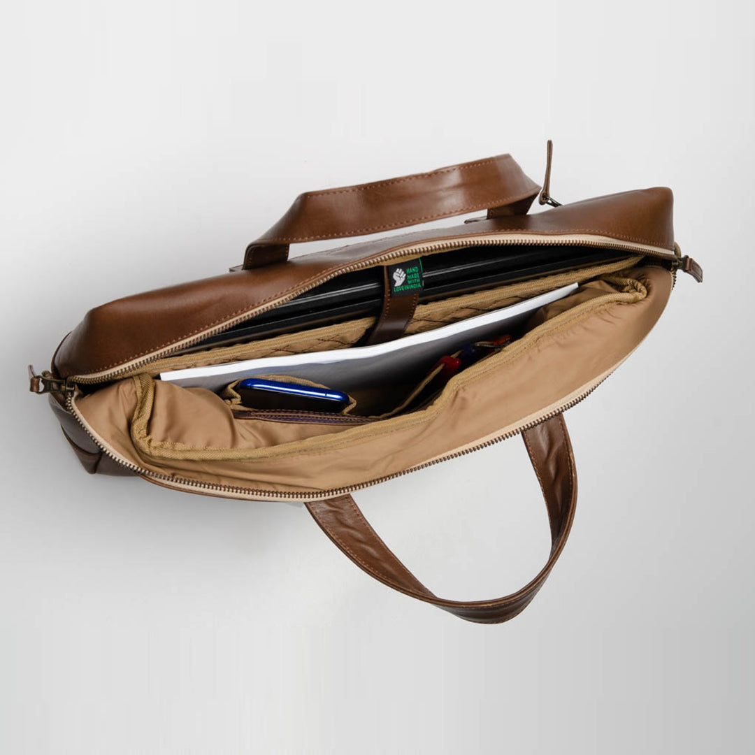 Cofounder’s Brief In Salvaged Leather