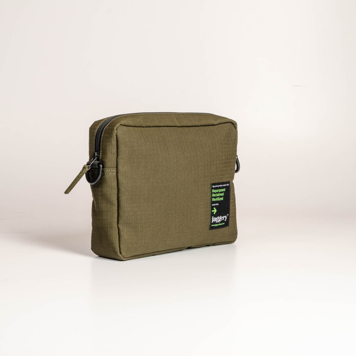 Tactical Sling Bag In Og Canvas & Orange Cargo Belts (Horizontal)
