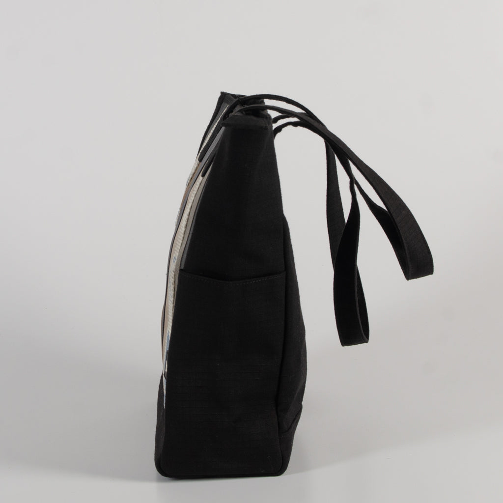 MARLINI TOTE IN AIR FRANCE CARGO AND OTHERS & BLACK CANVAS