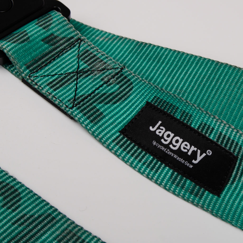 Upcycled Belt In Green Cx Straps With Black Cobra Buckle 2"