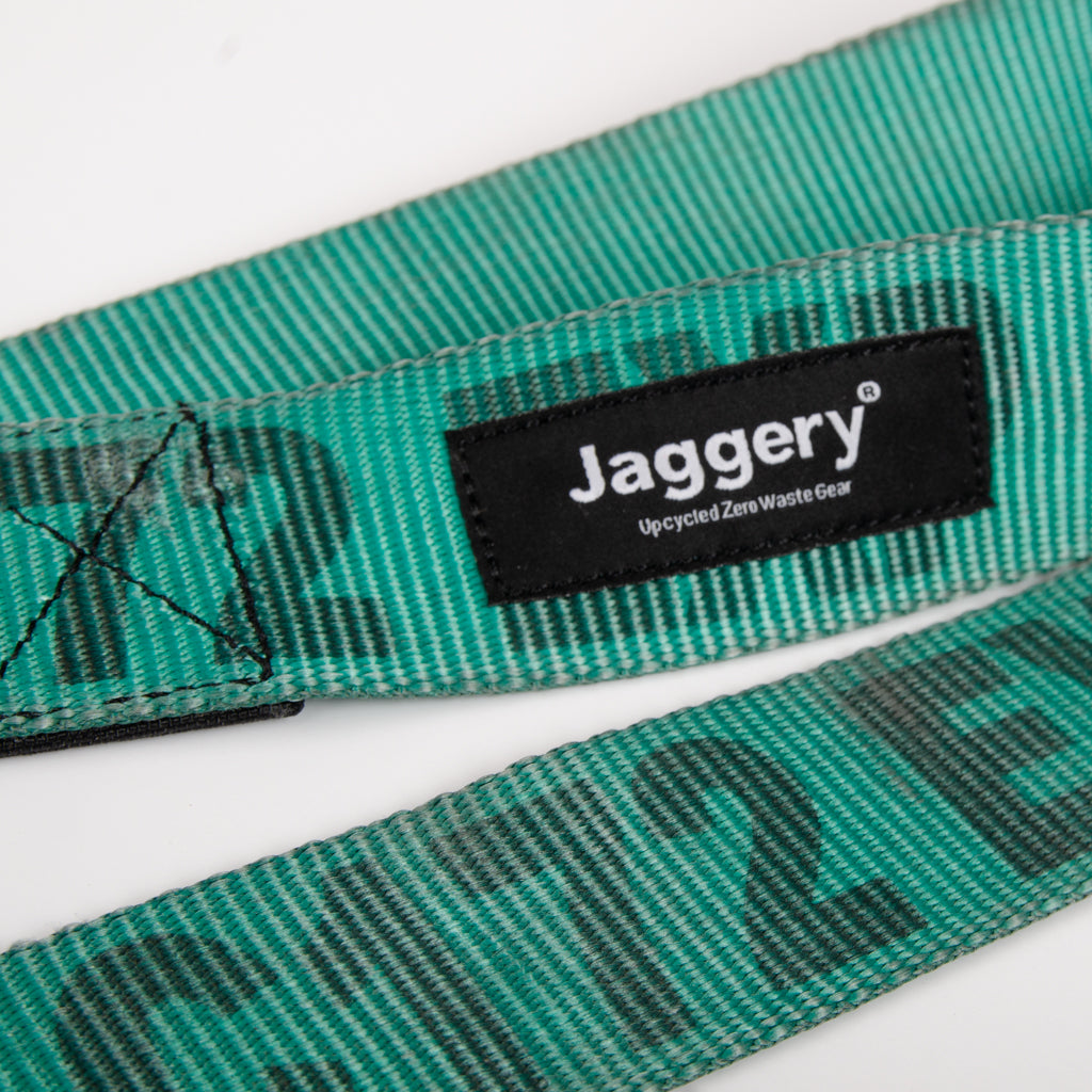 Upcycled Belt In Green Cx Straps With Black Cobra Buckle 2"