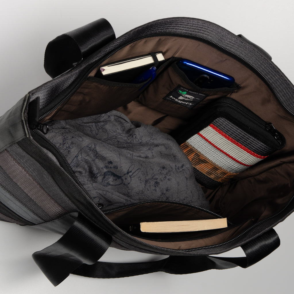 Festival Tote In All Black Seat Belts