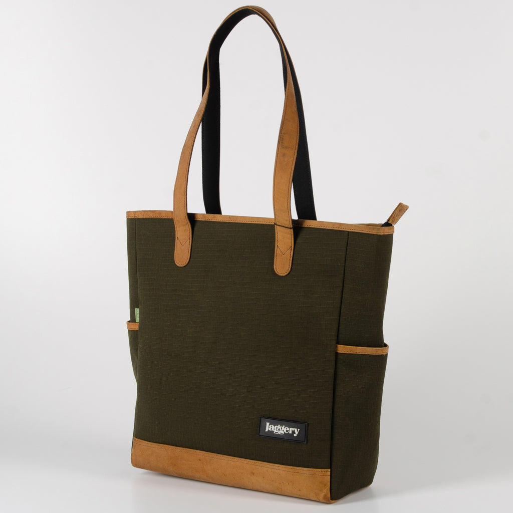 Marlini Tote In Og Canvas & Salvaged Leather