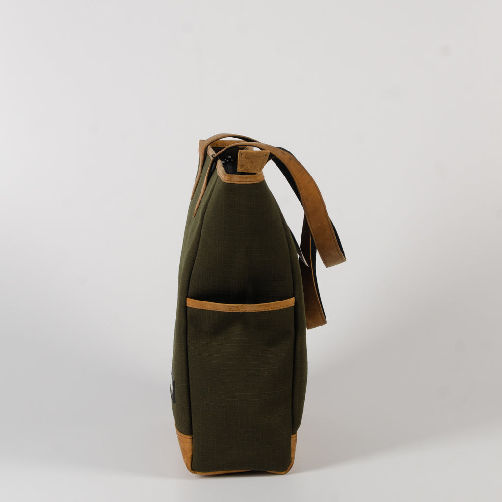 Marlini Tote In Og Canvas & Salvaged Leather