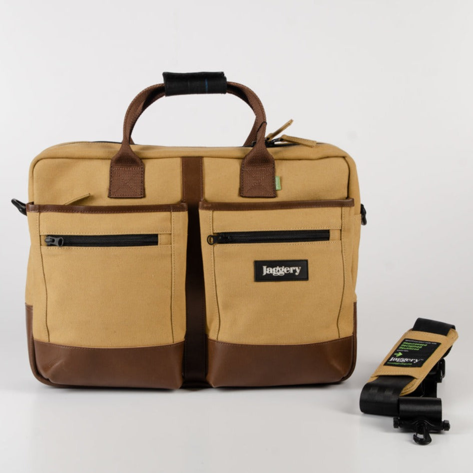 Hustler's Everyday Bag in Khaki & Salvaged Leather