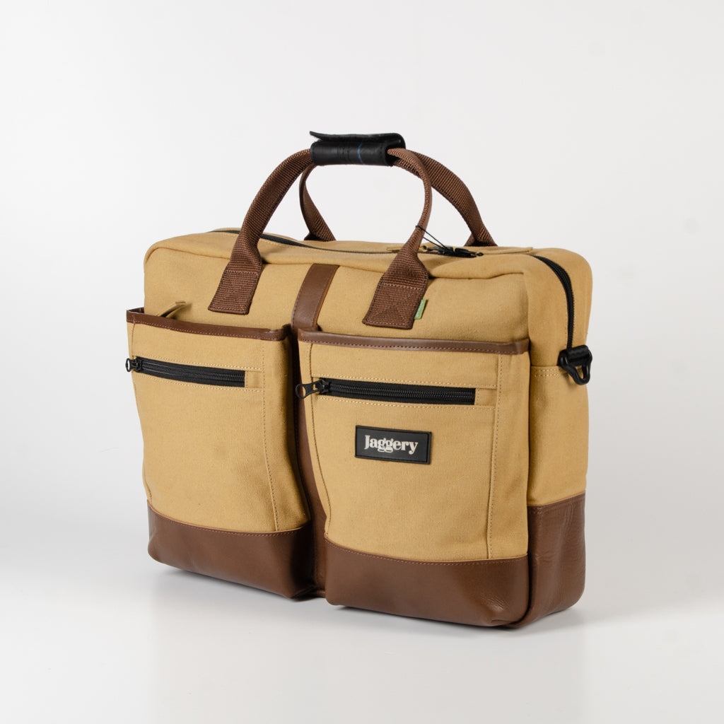 Hustler's Everyday Bag in Khaki & Salvaged Leather
