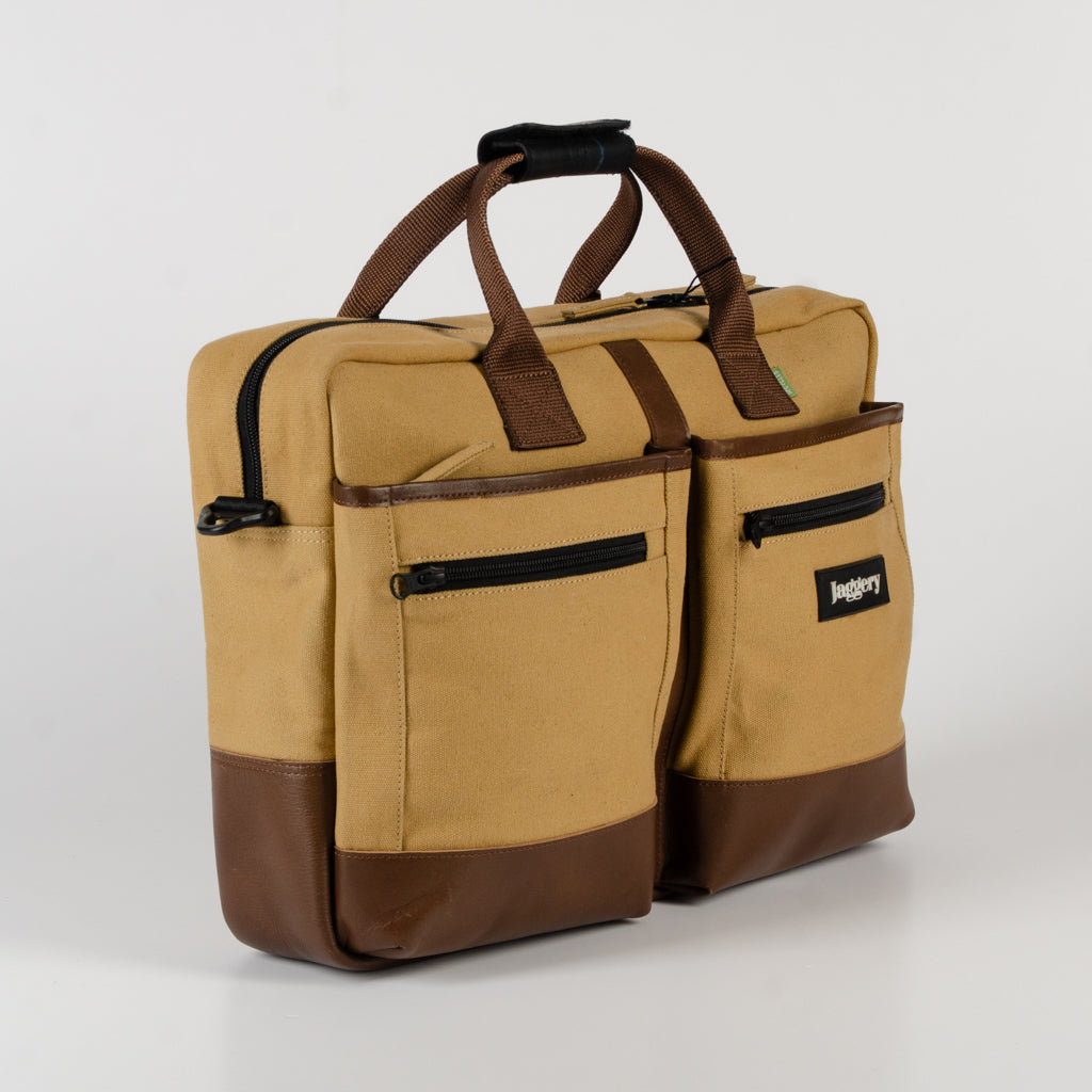Hustler's Everyday Bag in Khaki & Salvaged Leather
