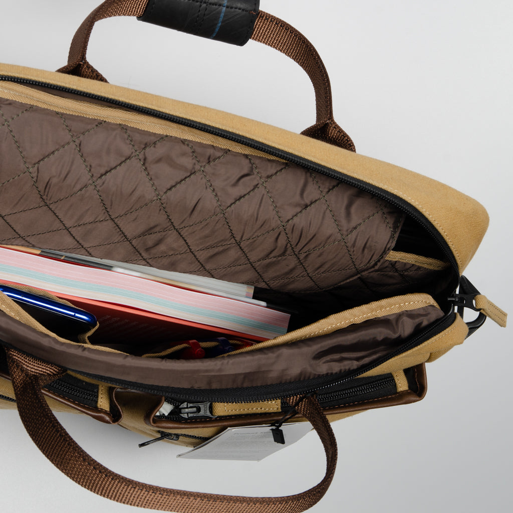 Hustler's Everyday Bag in Khaki & Salvaged Leather