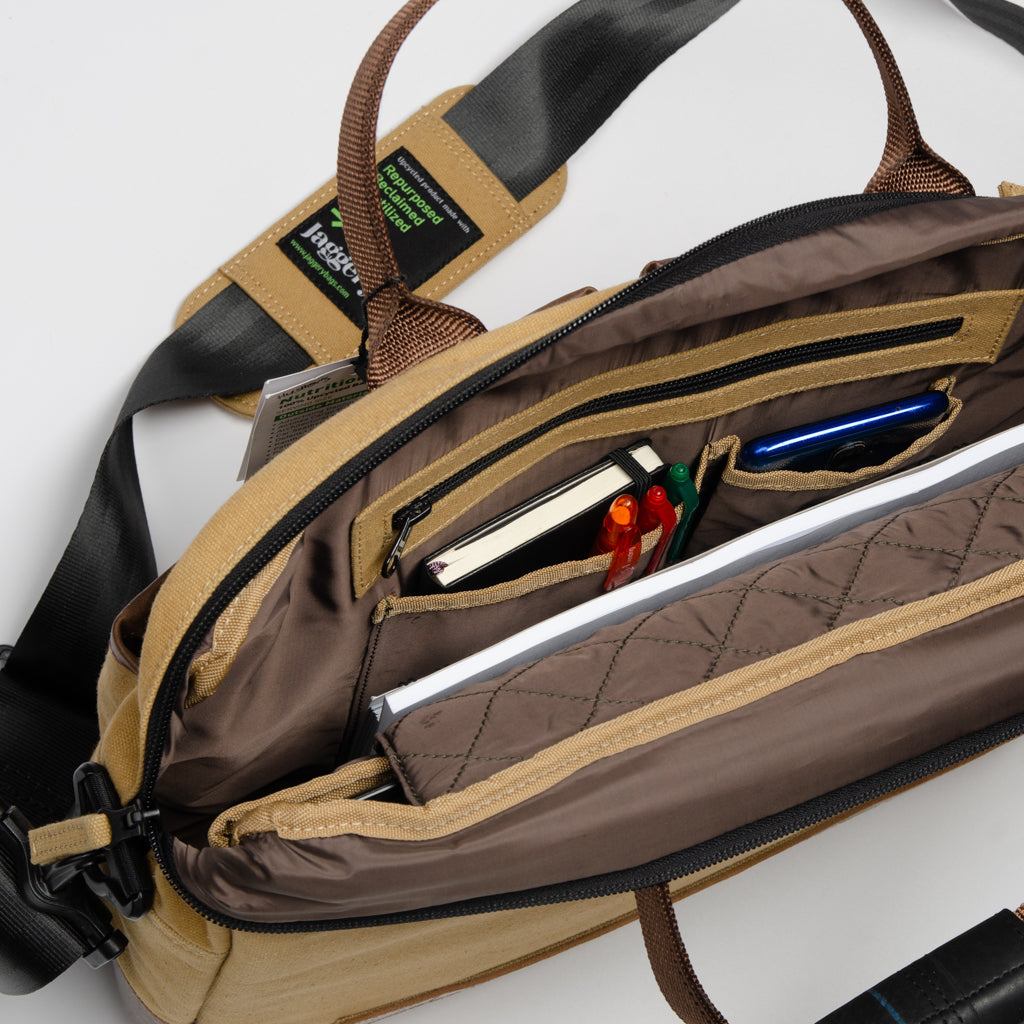 Hustler's Everyday Bag in Khaki & Salvaged Leather