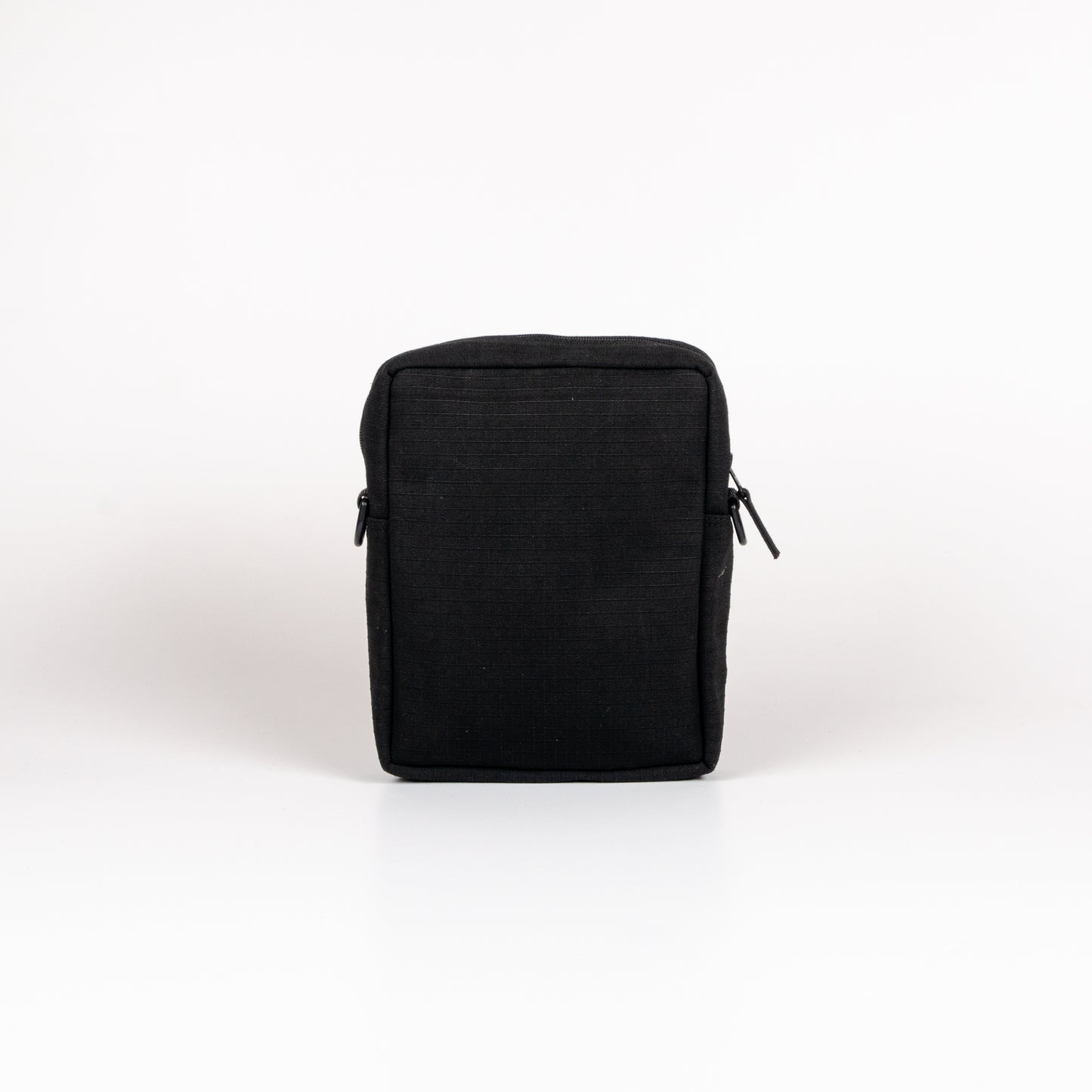 Tactical Sling Bag In Black Canvas & Black Seat Belts (Vertical)