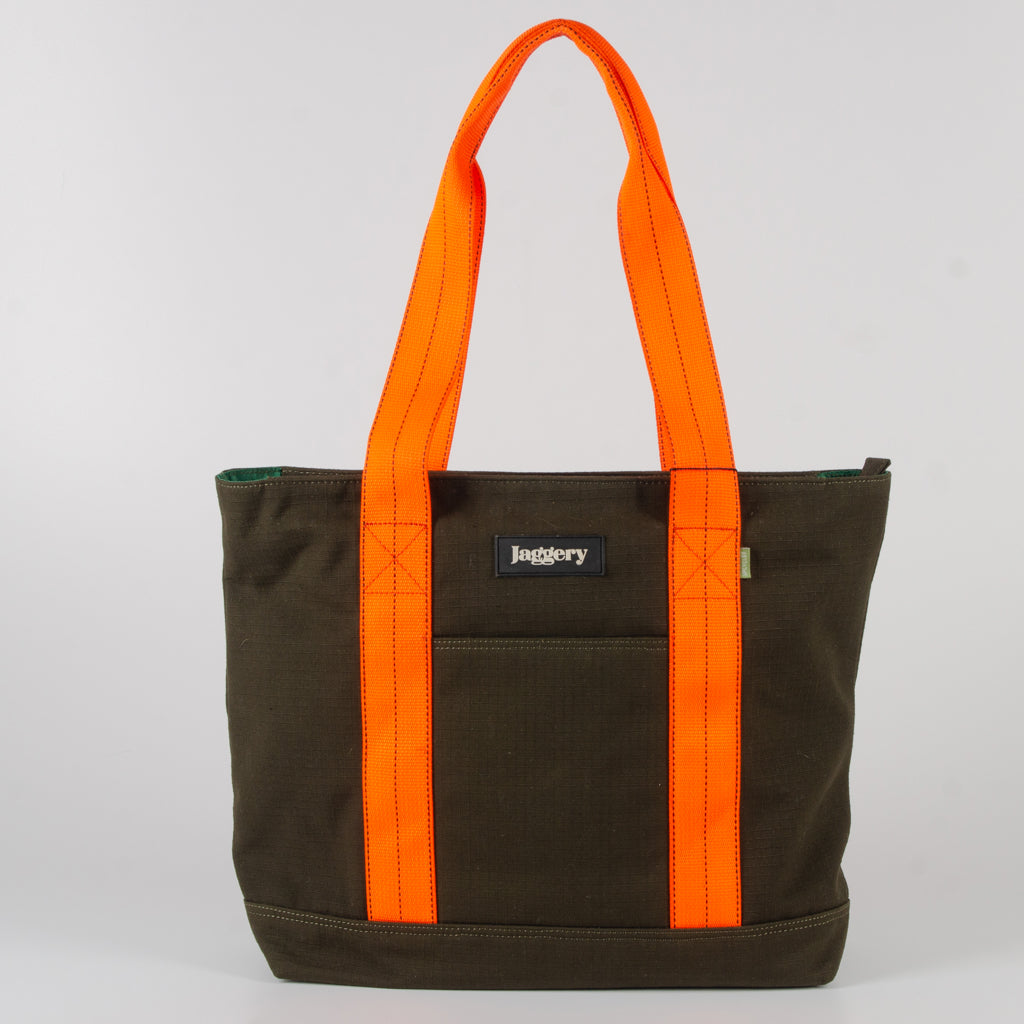 Tactical Tote In Og Green Canvas & Orange Belts