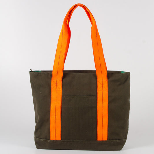 Tactical Tote In Og Green Canvas & Orange Belts