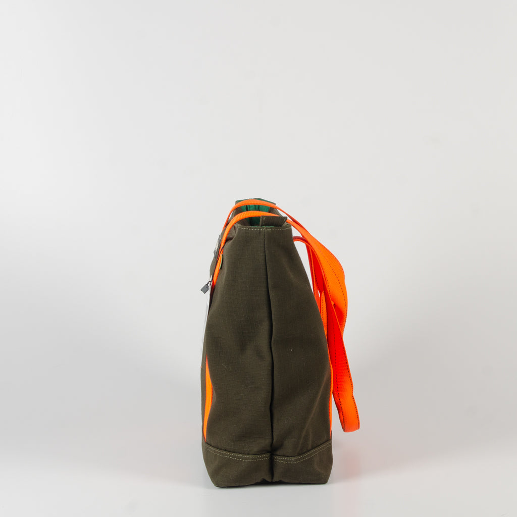 Tactical Tote In Og Green Canvas & Orange Belts