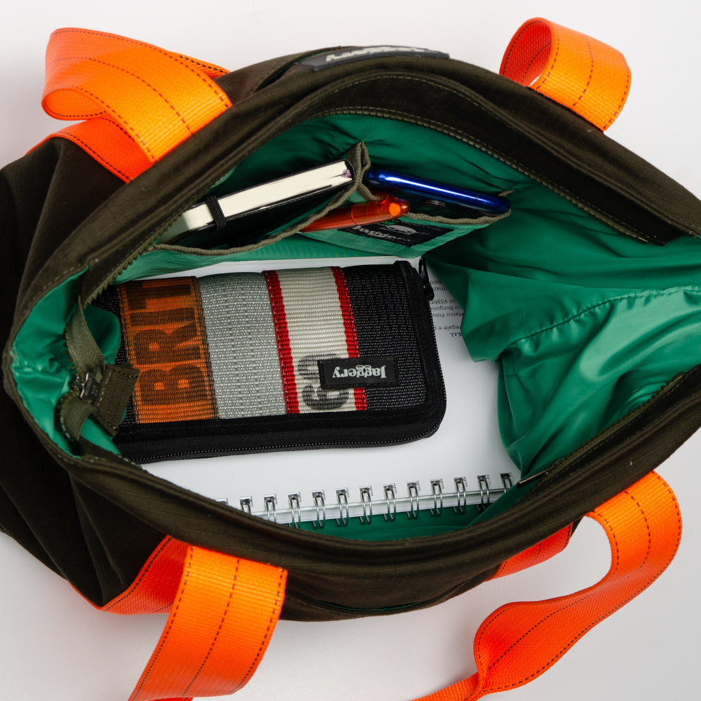 Tactical Tote In Og Green Canvas & Orange Belts