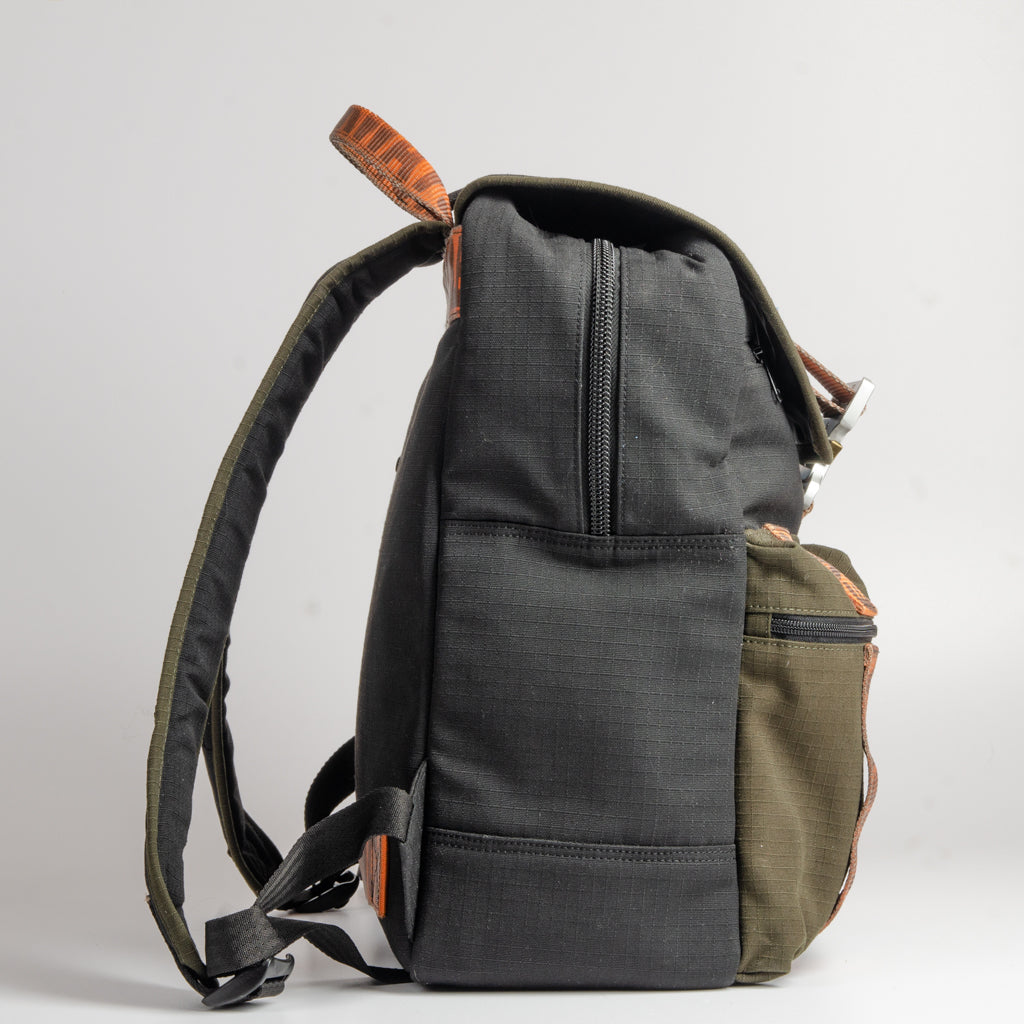 Back To School Backpack In Army Canvas & Cargo Belts With Cobra Buckle