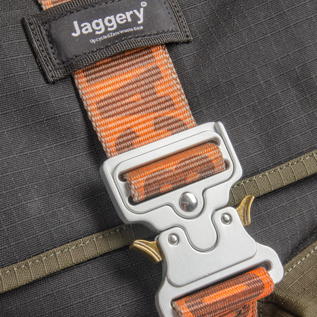 Back To School Backpack In Army Canvas & Cargo Belts With Cobra Buckle