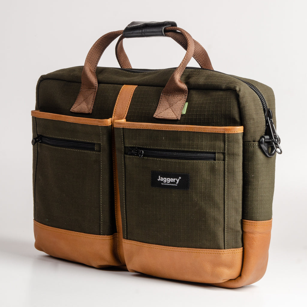 Hustler's Everyday Bag In Olive Green & Nubuck