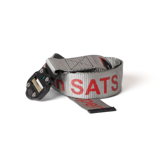 Upcycled Belt In Silver Oman Straps With Black Cobra Buckle 2"