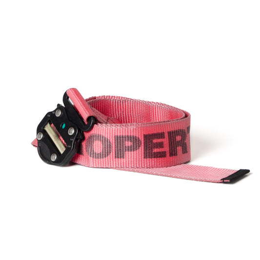 Upcycled Belt In Red Kalitta Straps With Black Cobra Buckle 2"