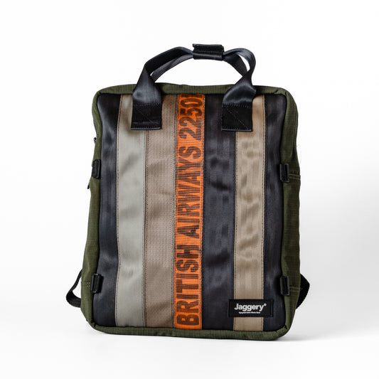 Arrive Backpack In Orange/Black Cargo & Other Belts With Green Canvas