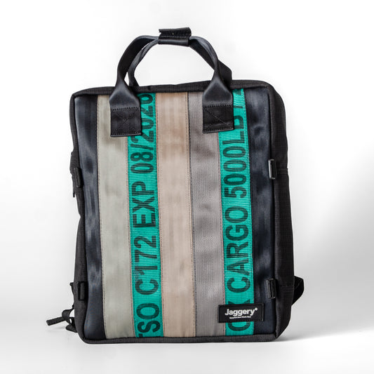 Arrive Backpack In Green/Black Cargo & Other Belts With Black Canvas