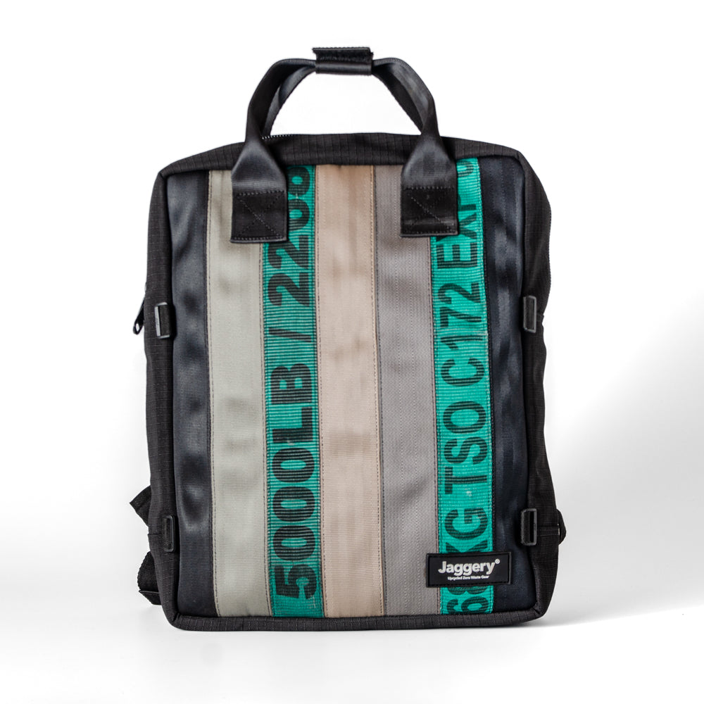 Arrive Backpack In Green/Black Cargo & Other Belts With Black Canvas