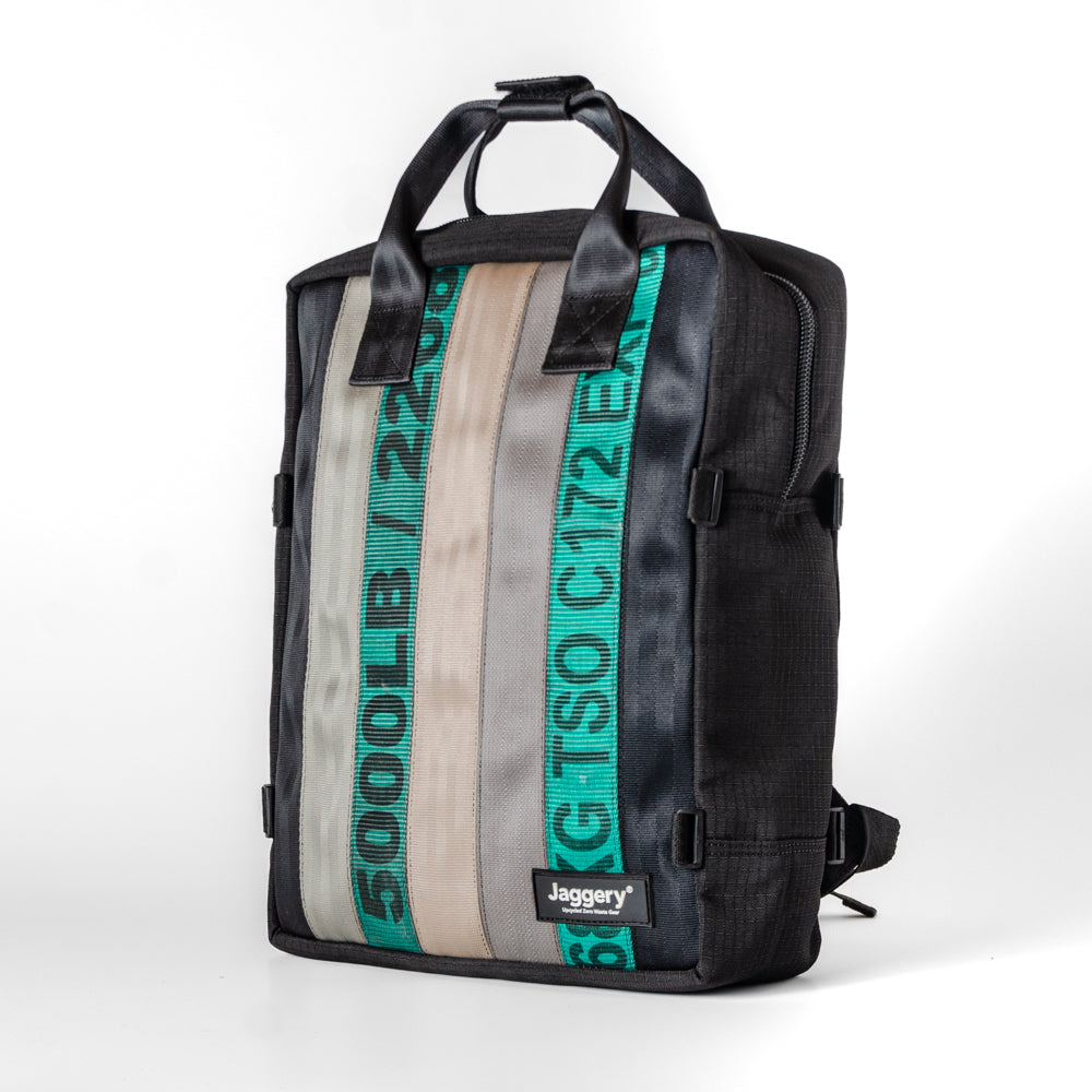 Arrive Backpack In Green/Black Cargo & Other Belts With Black Canvas