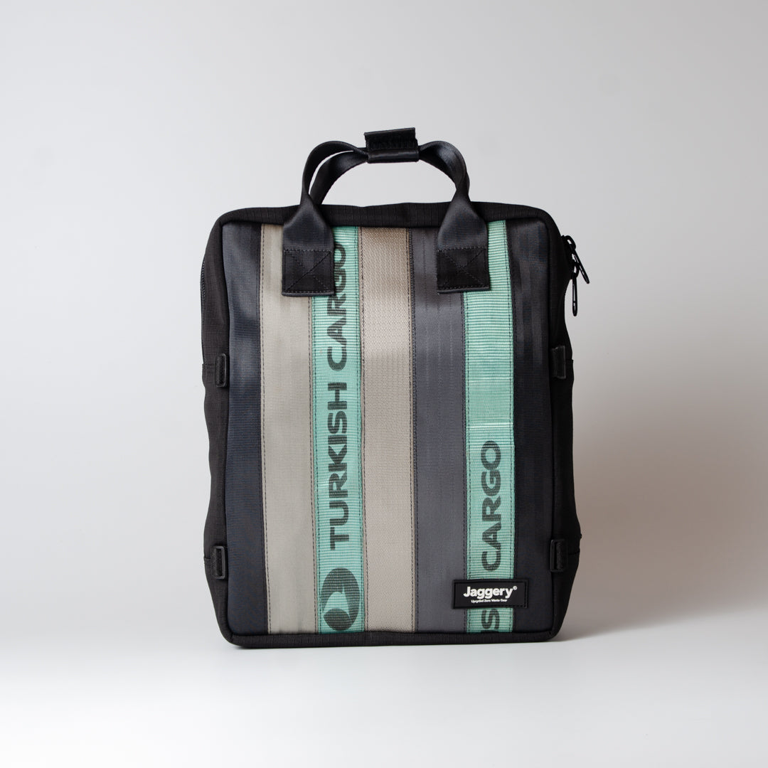 Arrive Backpack In Light Green/Black Cargo & Other Belts With Black Canvas