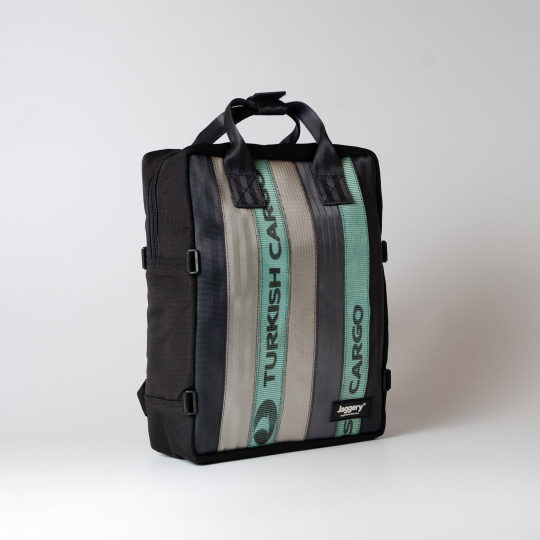 Arrive Backpack In Light Green/Black Cargo & Other Belts With Black Canvas