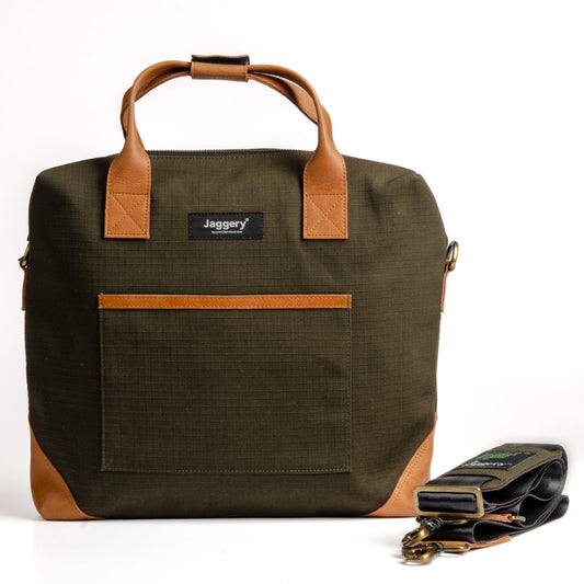Director'S Bag In Olive Green & Brown