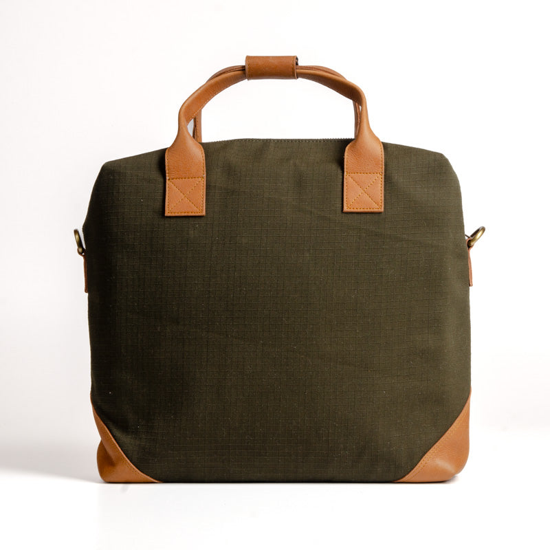 Director'S Bag In Olive Green & Brown