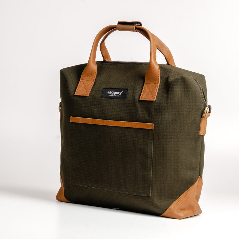Director'S Bag In Olive Green & Brown