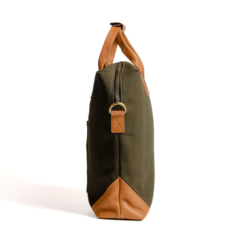 Director'S Bag In Olive Green & Brown