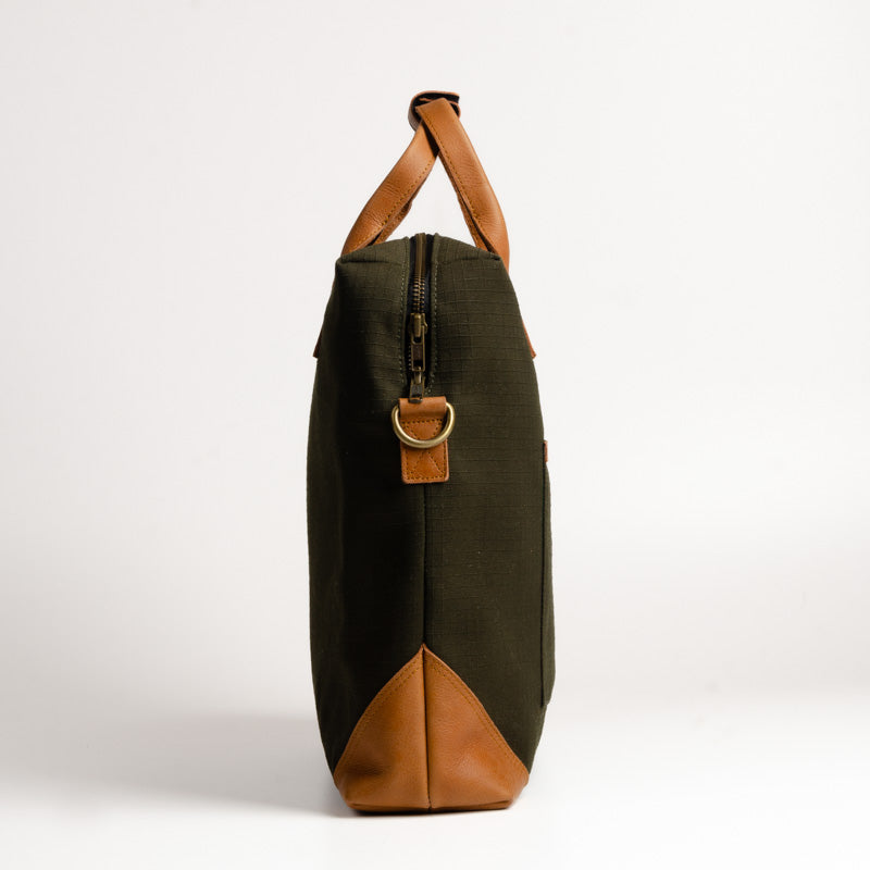 Director'S Bag In Olive Green & Brown