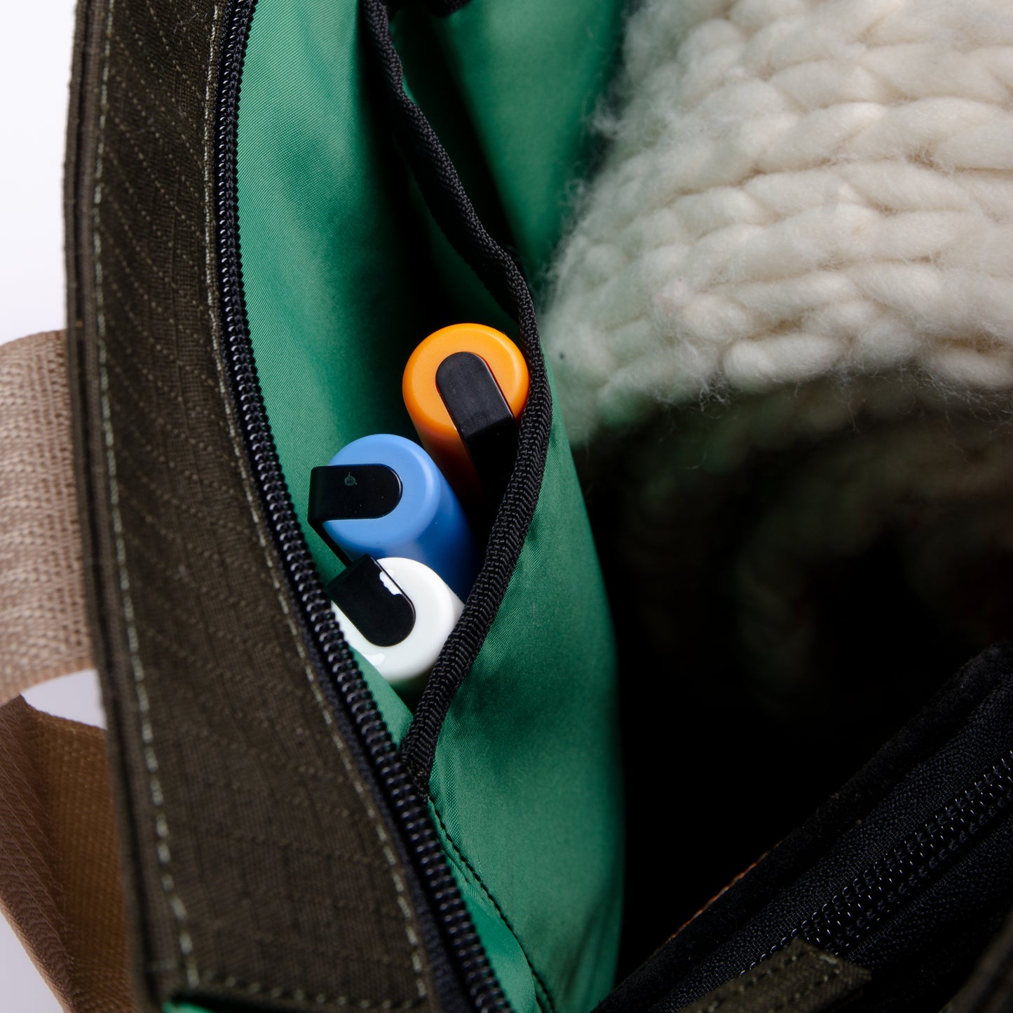 Tactical Tote In Og Green Canvas & Cream Seat Belt