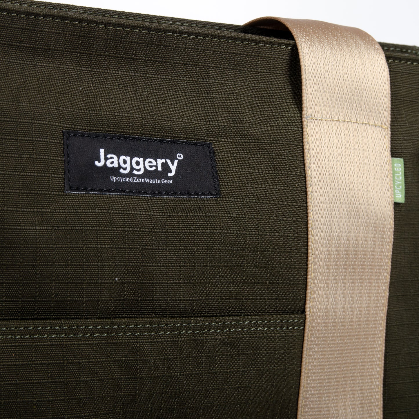 Tactical Tote In Og Green Canvas & Cream Seat Belt